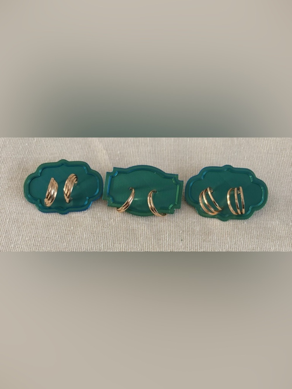 Three Sets Gold-Tone Hoop Earrings Set -